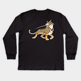 Samurai Tiger Kids Long Sleeve T-Shirt